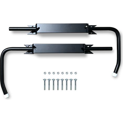 Bloque volet long noir – Paire pour volets bois – Acier massif ∅ 14 mm – Pose facile sans scellement – Manœuvre sécurisée depuis l'intérieur (1/4)