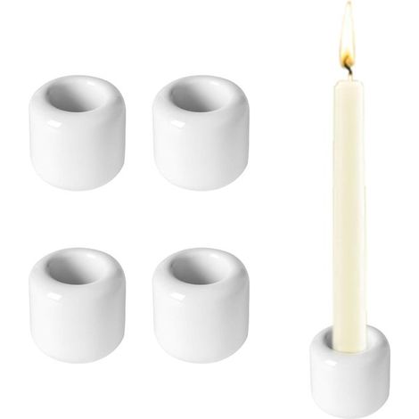 Portavelas de cerámica,4 piezas,inserto para vela de varilla,soporte para velas,insertos para velas de árbol (1/5)
