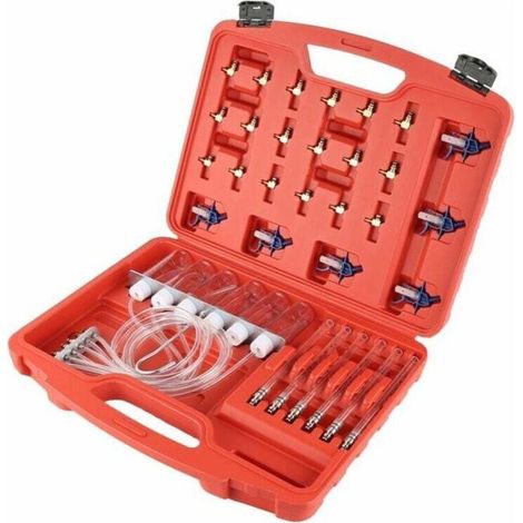 Compteur de Débit d'Injecteur Diesel Cylindre de Diagnostic Kit de Test de Conduite de Carburant pour Adaptateur de Rampe Commune avec Boîte de Rangement