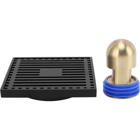 Drain de sol Antique de haute qualité avec filtre, pour salle de bains, cuisine, balcon, noir (type eau profonde) (1/3)