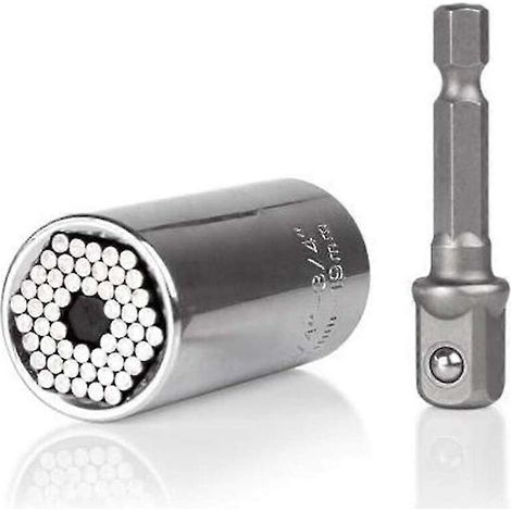 Douille universelle Crday 7-19 mm avec adaptateur, outil de réparation multifonctionnel pour la construction, cadeau idéal (1/5)