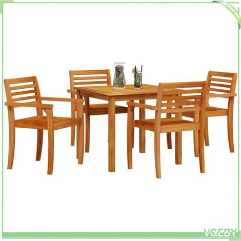 Ensemble de salle à manger pour jardin - FAFEICY - 3375670 - Bois d'acacia massif - Marron - Résistant aux intempéries (1/5)
