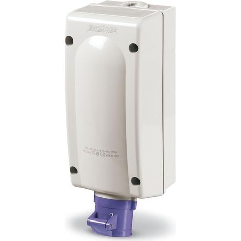Presa interbloccata a parete 16a 2p 24v ip44 106x240 mm con interblocco elettrico e trasformatore scame advance 2 565.2416