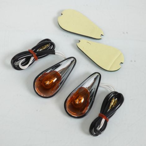 Clignotant goute d'eau chromé orange à ampoule auto pour moto (1/2)