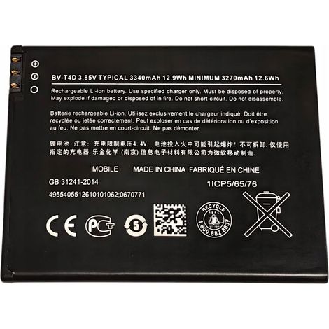 Nueva batería BV-T4D para Microsoft / Nokia Lumia 950 XL dual SIM