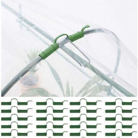 Lot de 20 clips de fixation pour serre,Pour tube de serre,Outil fixe,Pour bâche de jardin,Protection solaire,1.1cm