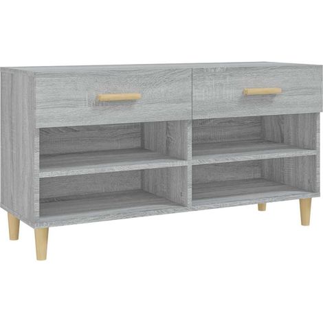 Scarpiera  Mobile per scarpe Grigio Sonoma 102x35x55 cm in Legno Multistrato (1/5)