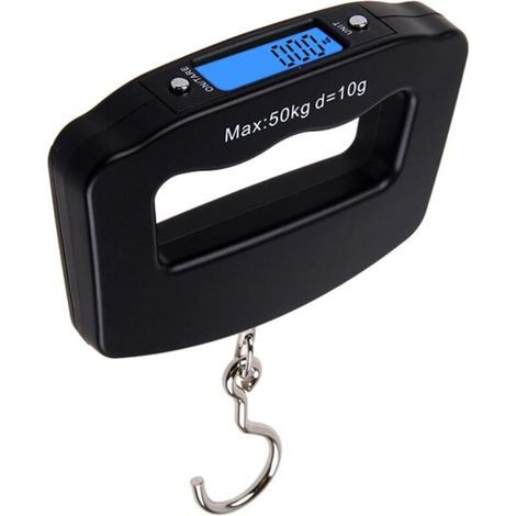 Balanza digital portátil colgante para pesca, viajes, equipaje, maletas, paquetes, uso doméstico y al aire libre, 50 kg (110 lb) (1/5)