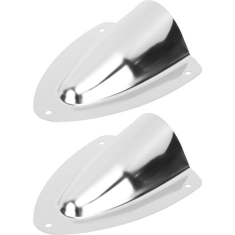 paire de grilles d'aération en acier inoxydable poli, en forme de coquille, pour câbles et fils électriques marins, pour yachts, bateaux de pêche, 120 mm / 4,72 pouces (1/5)