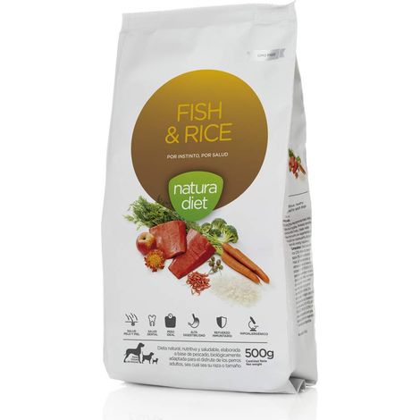 NATURA DIET POUR CHIEN POISSON ET RIZ 500 g (1/2)