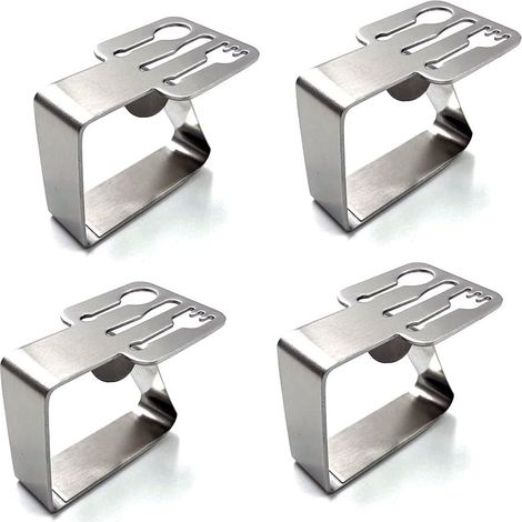 Fermagli per tovaglia in acciaio inox, ideali per festival ed eventi all'aperto, set da 12 pezzi. (1/4)