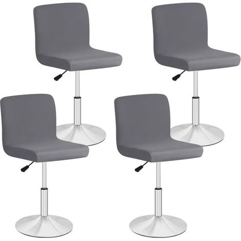 Lot de 4 housses de chaise haute extensibles – Lavables et amovibles – Pour chaises pivotantes de 31-37 cm – Couleur gris (1/5)