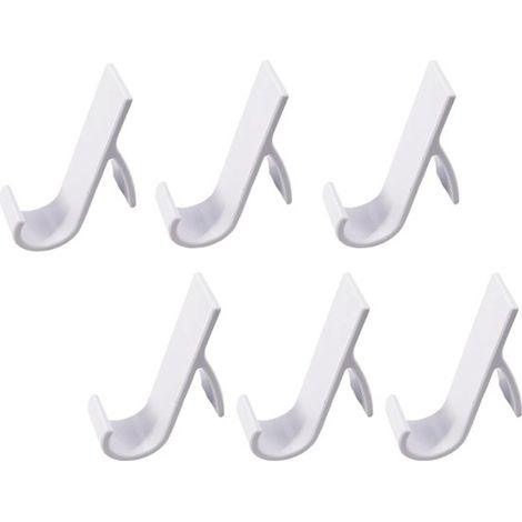 Crochet porte-serviettes - 6 pièces - Crochet pour radiateur - Patère pour radiateur - ABS - Porte-serviettes de salle de bain - Crochet de suspension - Sans Embouts - 9,5 x 5,9 cm - Wit (1/5)