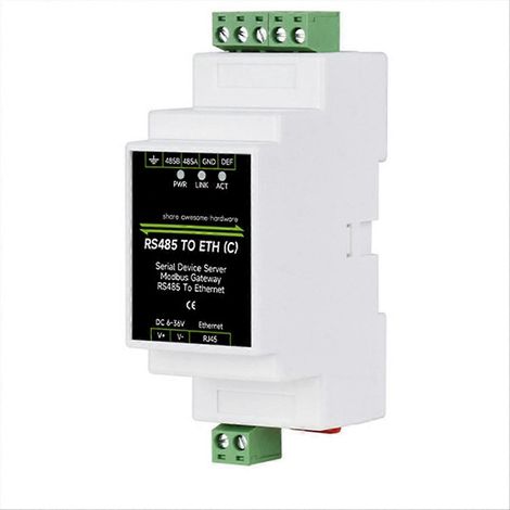 Convertisseur industriel isolé RS485 vers ETH (C) RJ45, montage mural/sur rail, pour Modbus, pour une communication de données fiable. (1/5)