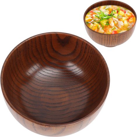 Schale aus Akazienholz im japanischen Stil, geeignet für den Hausgebrauch, insbesondere für Suppenschalen, Ramenschalen und Nudelschalen. (1/5)