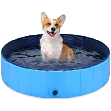 Piscine gonflable pour chien 80 x 20 cm – PVC résistant aux rayures – Baignoire pour animaux d'intérieur et extérieur