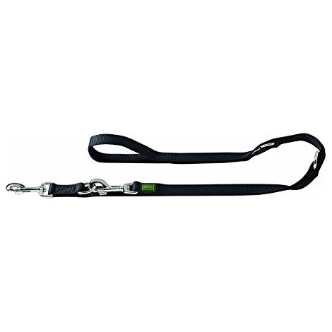 Guinzaglio da passeggio regolabile 25/200Nylon nero (1/3)
