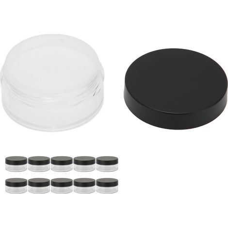 10 Récipients Cosmétiques Ronds Vides en Plastique, Pots à Poudre Portables pour Échantillons (1/5)