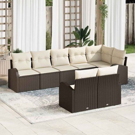 Gartensofa-set 8 pcs Poly-Rattan