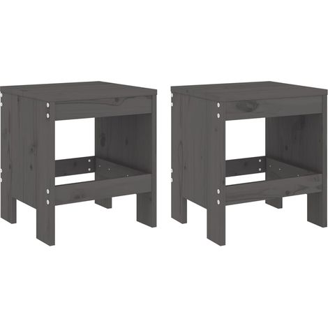 Maison Exclusive - Sgabelli da Giardino 2pz Grigi 40x36x45cm Legno Massello Pino