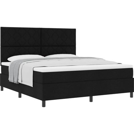 Maison Exclusive - Boxspringbett mit Kopfteil Schwarz 180 x 200 c (1/5)