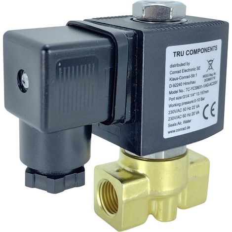 TRU COMPONENTS Vanne à commande directe TC-14211684 TC-YCSM31-1/4G-AC230 230 V/AC G 1/4 Largeur nominale (détails) 8 mm (1/3)