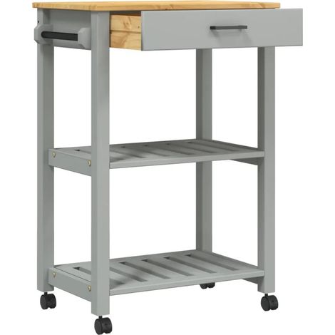 vidaXL Kitchen Trolley MONZA 60x40x88.5 cm Solid Wood Pine