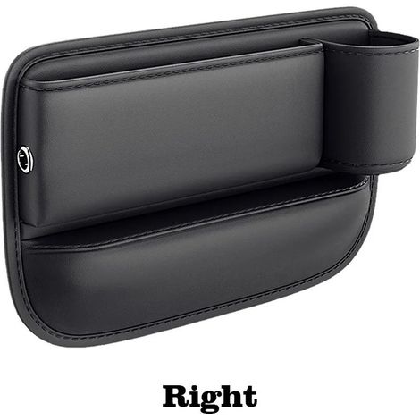 (Mise à niveau à droite) Organisateur de siège auto multifonctionnel pour combler l'espace entre les sièges avec porte-téléphone et porte-gobelet, sac de rangement en cuir PU pour l'intérieur de la vo (1/5)