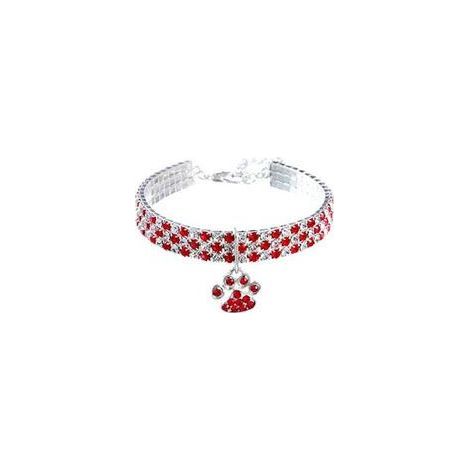 Collier pour Animal de Compagnie avec Diamants - Réglable - Pendentif en Forme de Griffe de cœur élastique - pour Chat et Chien - Petit Collier pour Animal Domestique (1/3)