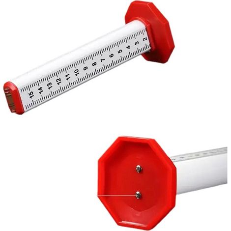 Lot de 2 outils de mesure magnétiques en alliage d'aluminium pour le travail du bois et la pose de carrelage - Jauge de hauteur horizontale (rouge)