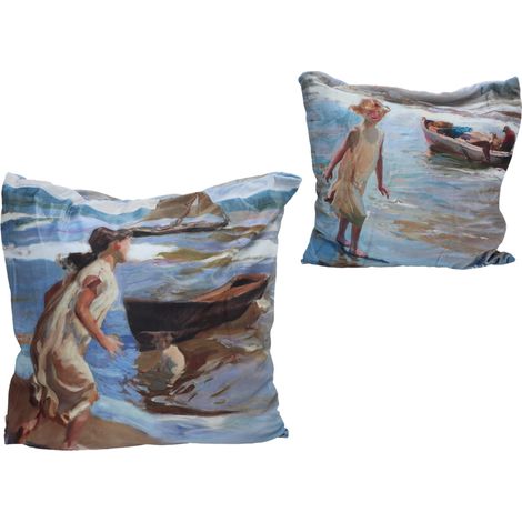 Carmani, Kissen mit Füllung und Reißverschluss – Motiv inspiriert von den Gemälden von J. Sorolla (1/3)