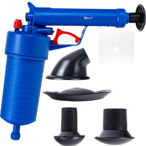 Pistola desatascadora de tuberías Geko, herramienta para limpieza de tuberías, alta presión, ideal para eliminar obstrucciones
