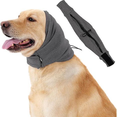 Protection auditive et Cache-Oreilles pour Chien - Sweat à Capuche - Chauffe-Oreilles Respirant avec réduction du Bruit - pour Chiens anxieux en Cas de Feux d'artifice, d'orage,M (1/5)