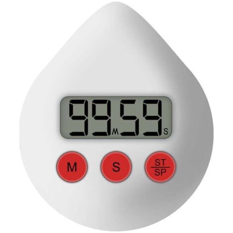 Wasserdichte digitale Badezimmeruhr mit Duschtimer, Temperatur- und Feuchtigkeitsanzeige, optischem Countdown und Wandhalterung, weiß. (1/4)