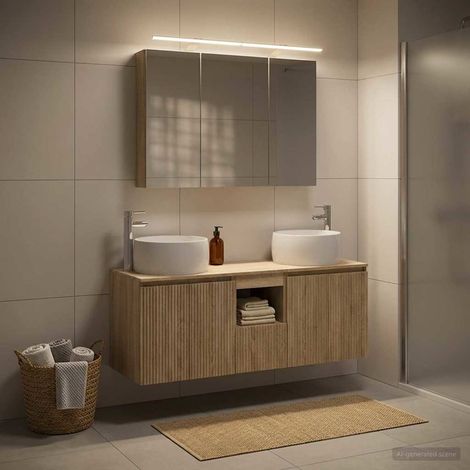 vidaXL Bathroom Cabinet Set 4 pcs Sonoma Oak Engineered Wood (1/5)