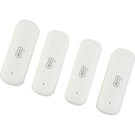 Set mit 4 intelligenten Temperatur- und Feuchtigkeitssensoren für Tuya, WLAN-Thermometer/Hygrometer für den Innenbereich mit App-Steuerung, Datenexport, Automatisierung, -20 bis 60 °C (1/5)