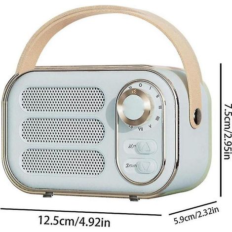 Enceinte rétro stéréo 360° Bluetooth Mini enceinte Radio vintage Décoration intérieure Boîte à sons d'extérieur (1/5)
