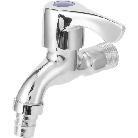 Robinet de jardin mural G1/2, finition brossée, pour extérieur, avec rallonge pour lavabo/serpillère. Filetage extérieur, eau froide, corps en cuivre. (1/5)