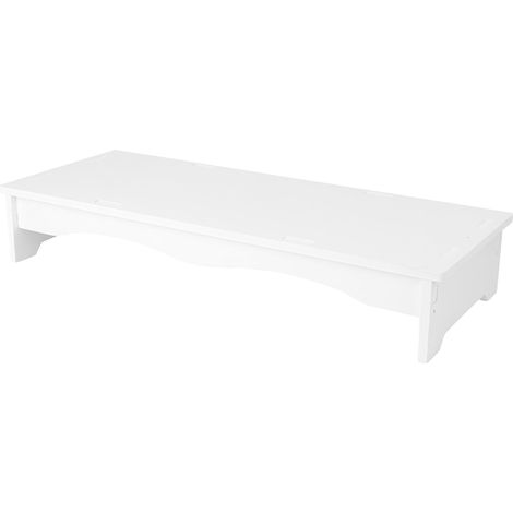 Support pour Écran D'ordinateur Blanc en Pvc, Étagère Bureau Installation Facile, Rehausse L'écran, Rangement Clavier, Usage Maison et Bureau, Aspect Simple et Pratique (1/5)