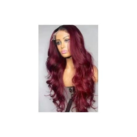 Perruque lace front à grosses vagues mode européenne et américaine, perruque afro tendance, lace frontale haute qualité, coiffure ondulée, vente chaude, perruque prête à porter. (1/2)