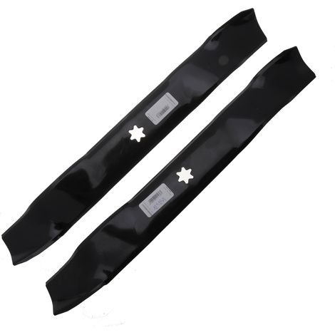 Jardiaffaires – Jeu de lames mulching 107cm pour tondeuses MTD et Toro – Remplacement 742-0616A – Coupe à éjection latérale – Lame 53.8cm