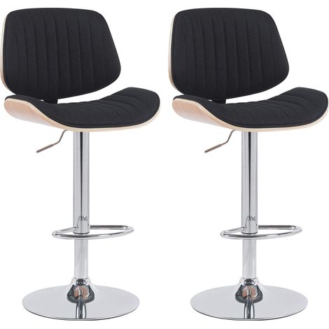 2er Set Barhocker Clawson Stoff natura/schwarz chrom