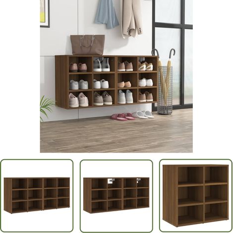 The Living Store Schuhregale 2 Stk. Braun Eichen-Optik 52,5x30x50 cm - Schuhregal - Schuhschrank - Eiche Optik - Holzkasten - Garderobe (1/5)