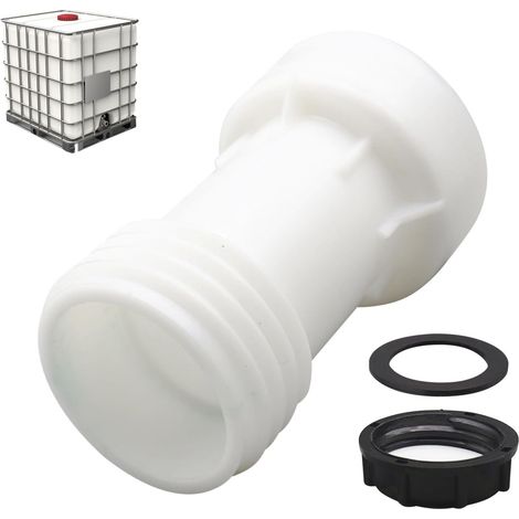 IBC Accessoire de Réservoir - AQSACOKIYA - Adaptateur s60 x 6 Rallonge Entretoise 60mm Vanne Cuve 1000l Plastique Filetage Grossier (1/5)