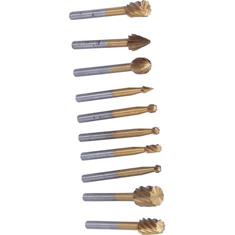 10pcs titanium-plated high-speed steel fine needle rotary file (1/5)