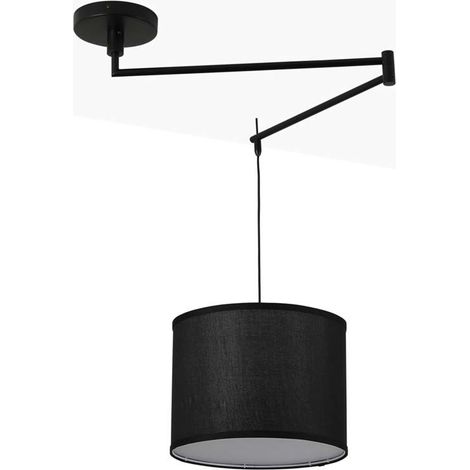 Barcelona Led – Suspension articulée E27 – Finition noire – Bras extensible pour orientation lumière – Intérieur IP20 – 60W 230V (1/5)