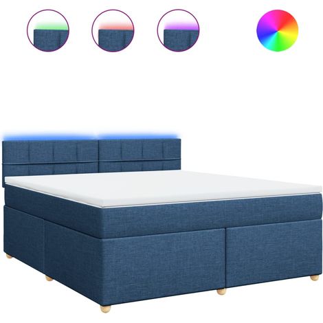 Maison Exclusive - Cama box spring con colchón tela azul 180x200 (1/5)