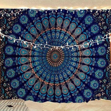 Bardusch - Tapisserie Murale Hippie Traditionnelle Mandala - Tissu Imprimé Floral Doré, Style Bohème pour Décoration de Salon et Chambre (1/5)