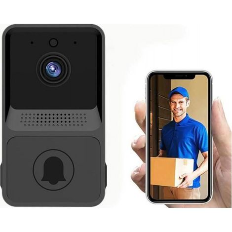 Sonnette Vidéo - Caméra 1080P - Vision Nocturne IR - Batterie Rechargeable 800 mAh ×2 - Compatible Alexa et Google Assistant - Wi-Fi 2,4 GHz - Sans Fil - 1 Pièce