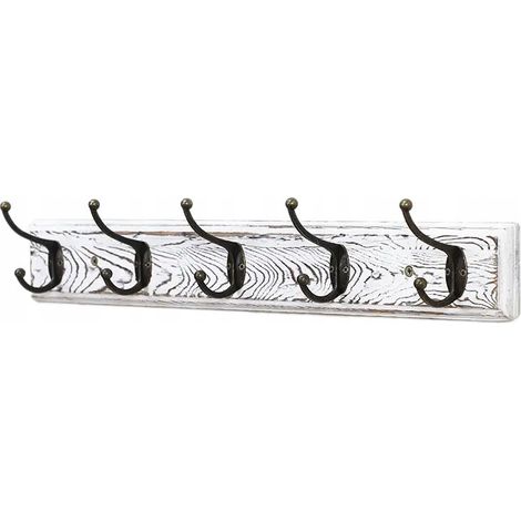 Gancho para baño, toallero, soporte de madera para baño tipo loft (1/5)